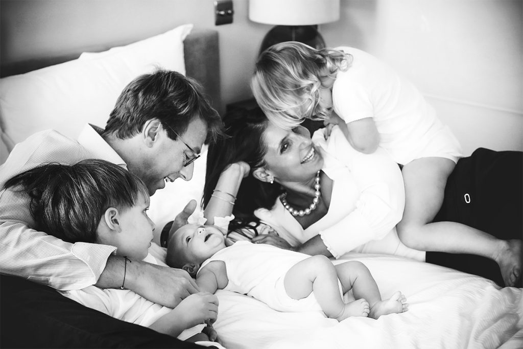 Natural cosy family moments at home in London